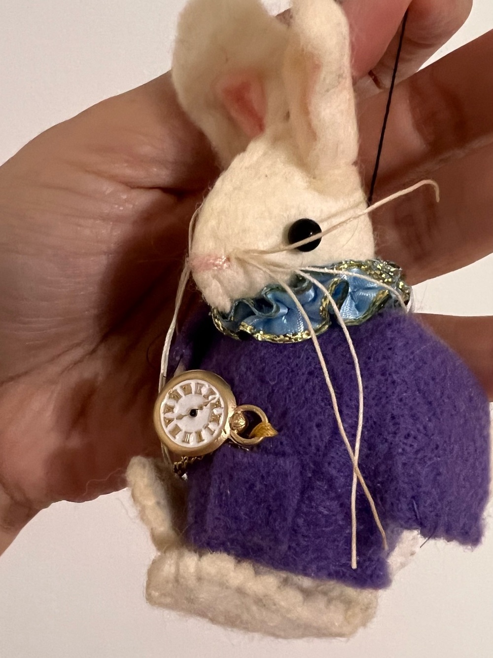Needle Felted Bunny Rabbit Hare Realistic Plush Alice in wonderland white rabbit